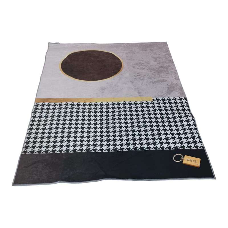 SMTE 200cm by 150cm - Modern 3D Geometric Design Area Rug FR4 With SMTE keyring with keychain
