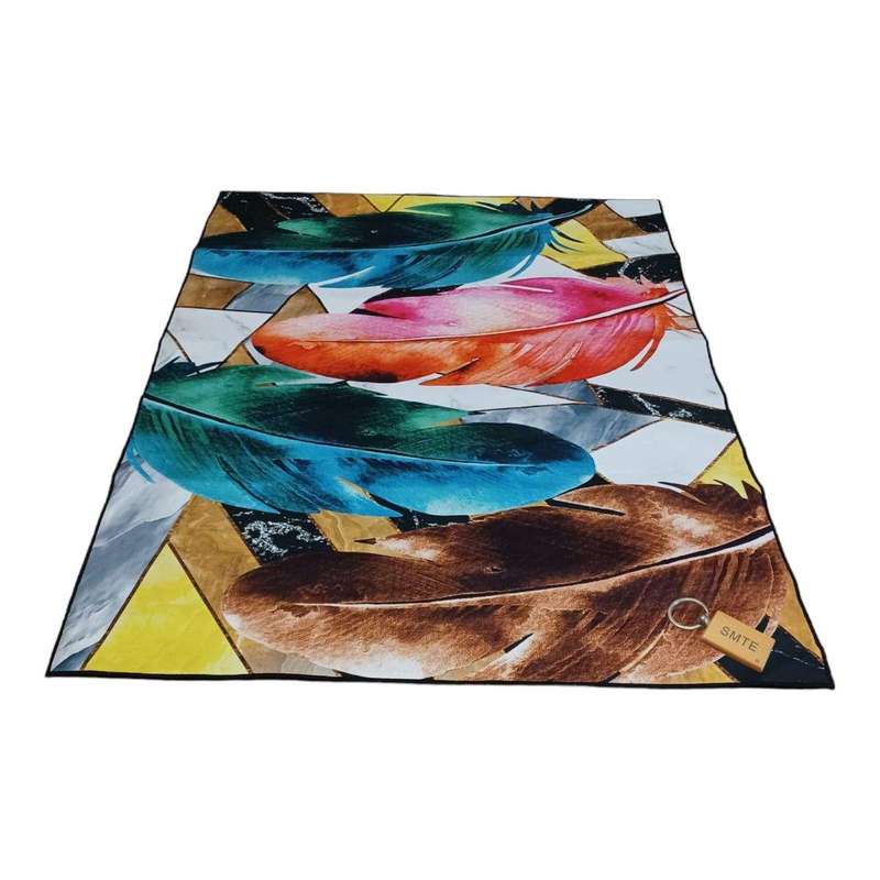 SMTE 200cm by 150cm - Modern 3D Geometric Design Area Rug FR1 With SMTE keyring with keychain