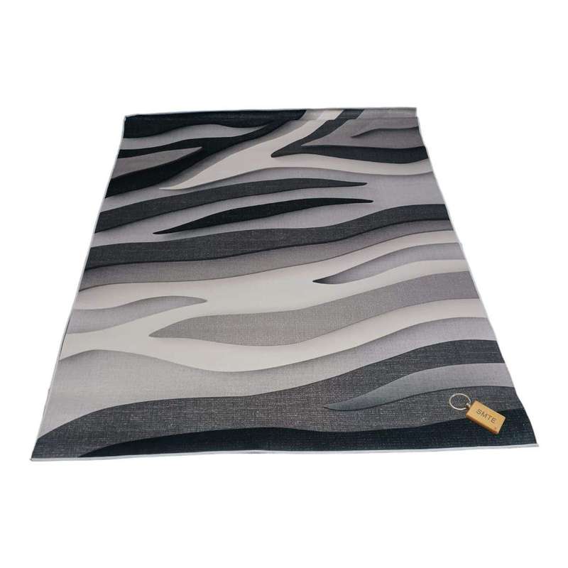 SMTE 200cm by 150cm - Modern 3D Geometric Design Area Rug A17 With SMTE Keyring with keychain