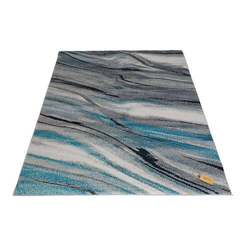 SMTE 200cm by 150cm - Modern 3D Geometric Design Area Rug A3 With SMTE Keyring with keychain