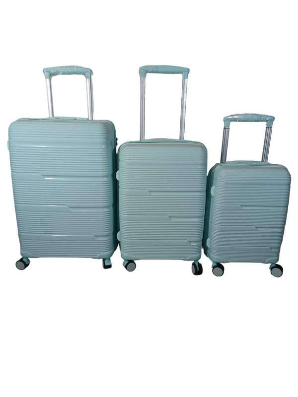 SMTE 3 Piece Hard Outer Shell Luggage Set-Green with keychain