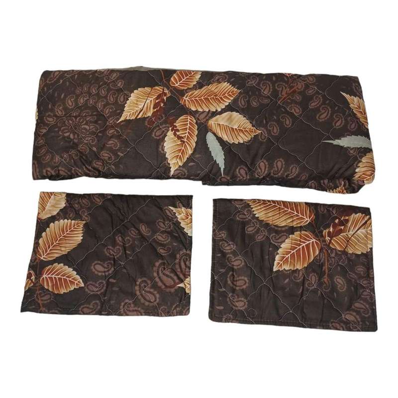 SMTE Microfiber Duvet Cover Set - 3 Piece - Brown with keychain