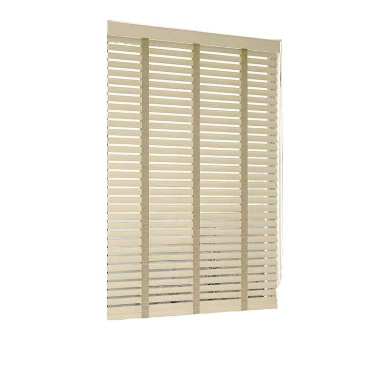 Smte-Modern Wood Roller Blinds-T7-Beige - 150 W x 180 L cm with keychain