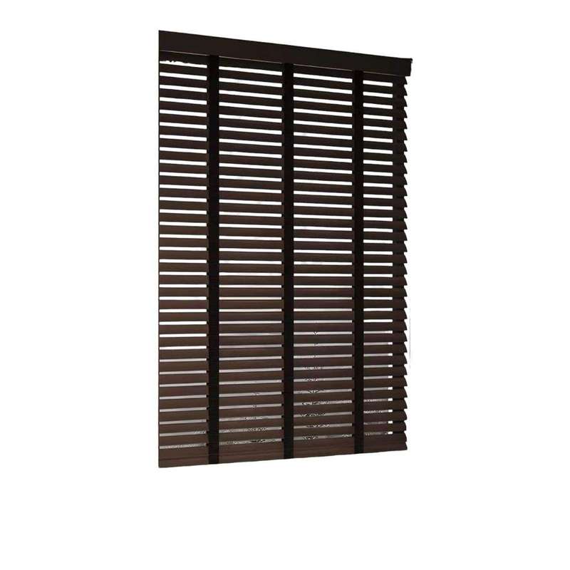 Smte-Modern Wood Roller Blinds-T7-Coffee - 150 W x 180 L cm with keychain