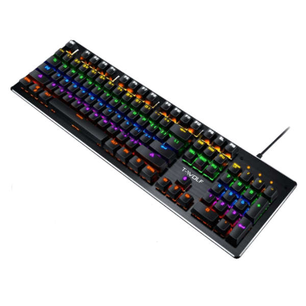 SMTE T-WOLF "T70" Wired Mechanical Backlit Gaming Keyboard with keychain