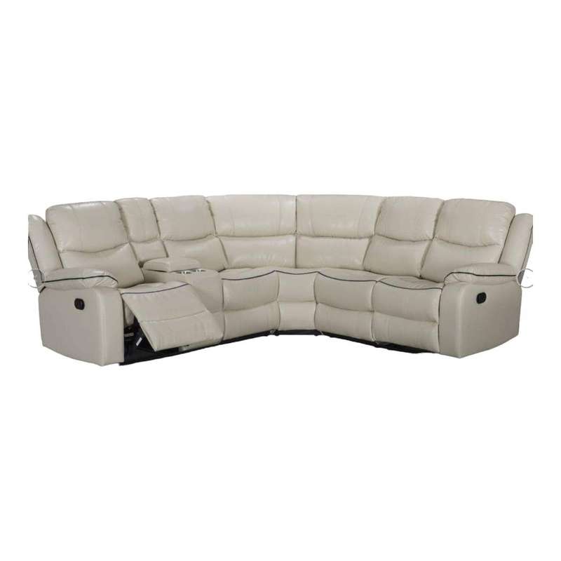 Smte - L Shape leather Recliner Set - White with keychain