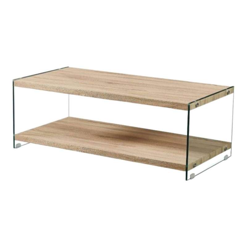 SMTE Modern Coffee Table - Light Brown with keychain