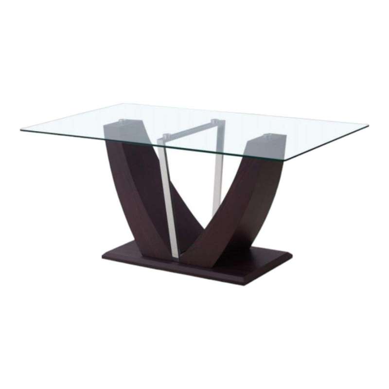 SMTE Bateau Glass Coffee Table - Nature - Black with keychain