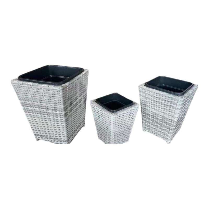 SMTE Heartdeco Imitation Weaved Flower Pot Planter - 3 Piece with keychain