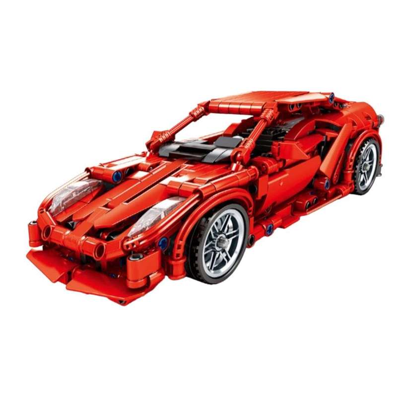 SMTE - Pullback - Assemble Car - Red - 603 Pieces - 24cm with keychain