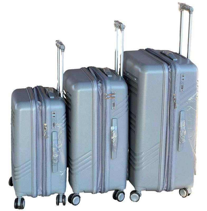 SMTE Le Emporer Unbreakable and Expandable Suitcase Set-30inch Luggage Set - Grey with keychain