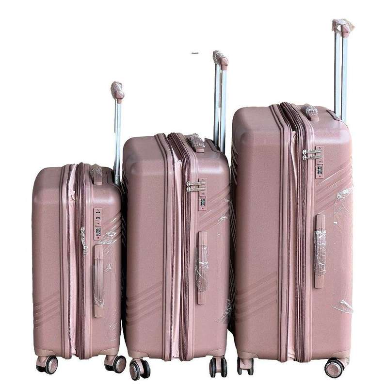 SMTE Le Emporer Unbreakable and Expandable Suitcase Set-30inch Luggage Set - Rose Gold with keychain