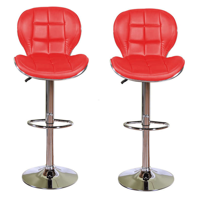 SMTE 2 x Modern Stylish Padded Bar Stools with keychain