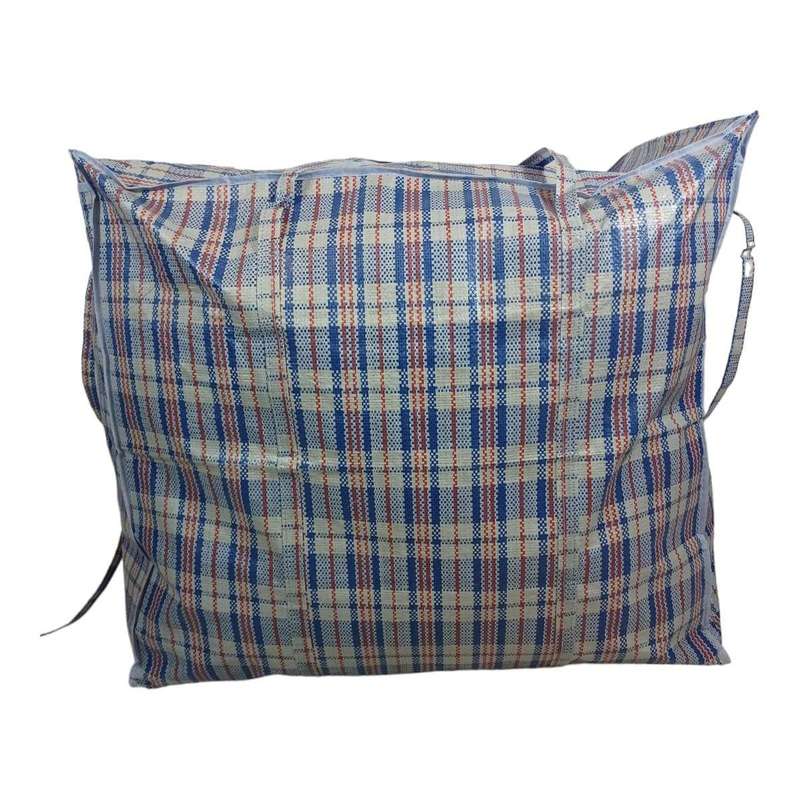 SMTE - Checkers Heavy Carrier Bag - Blue and Red with keychain