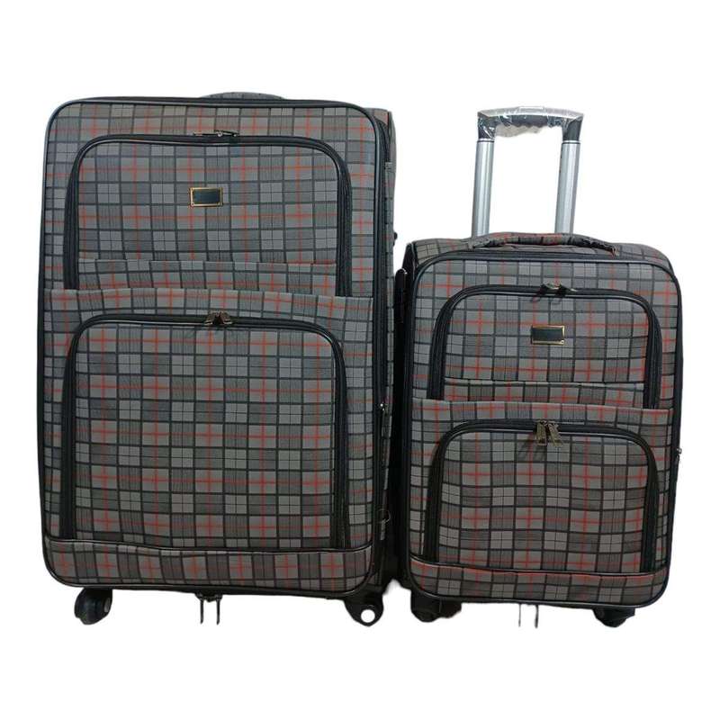 SMTE Trolley 2 Piece Travel Luggage Spinner - Grey with keychain