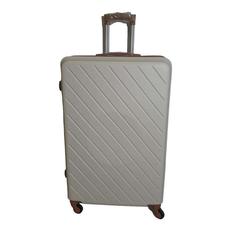 SMTE 1 Piece Hard Outer Shell Luggage Set Premium ZT - White - 22 cm with keychain
