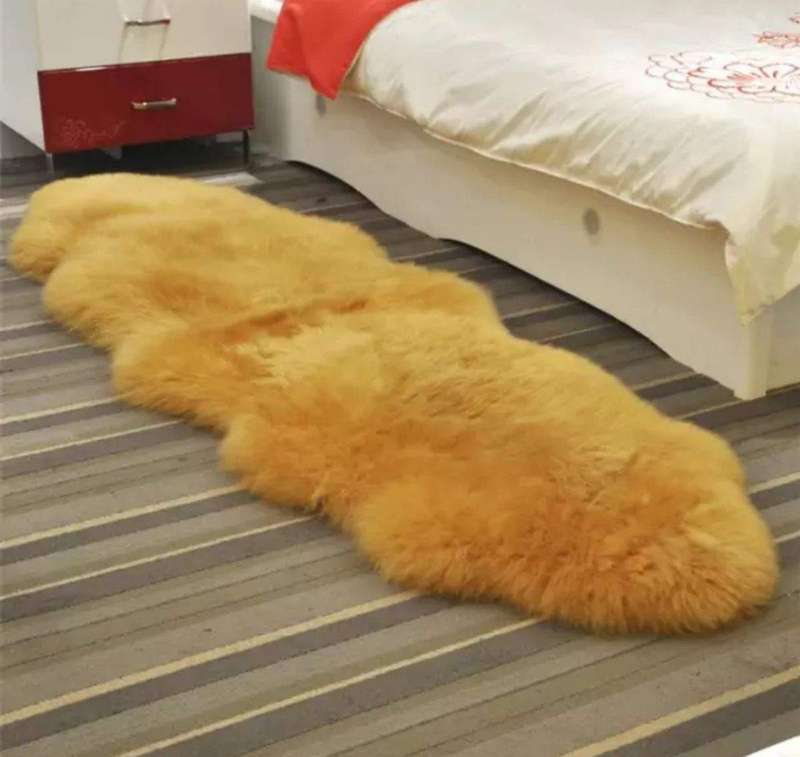 SMTE Fluffy Rug Carpet - Yellow with keychain
