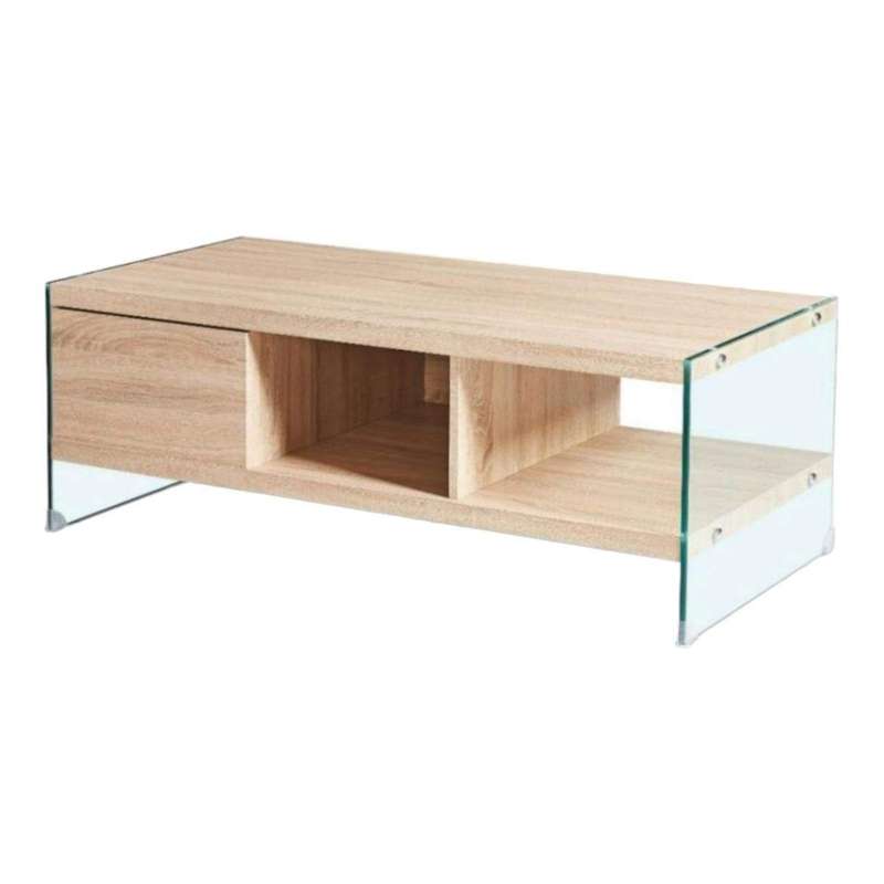 SMTE Modern Coffee Table-Light Brown with keychain