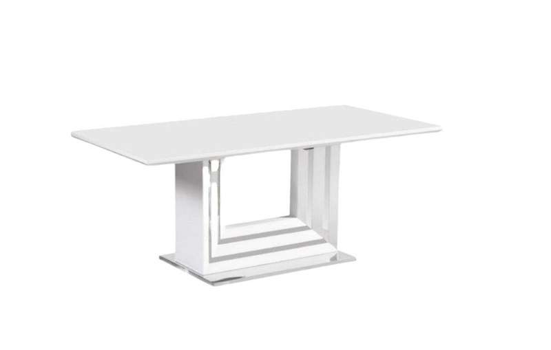 SMTE Coffee Table With Silver - White with keychain