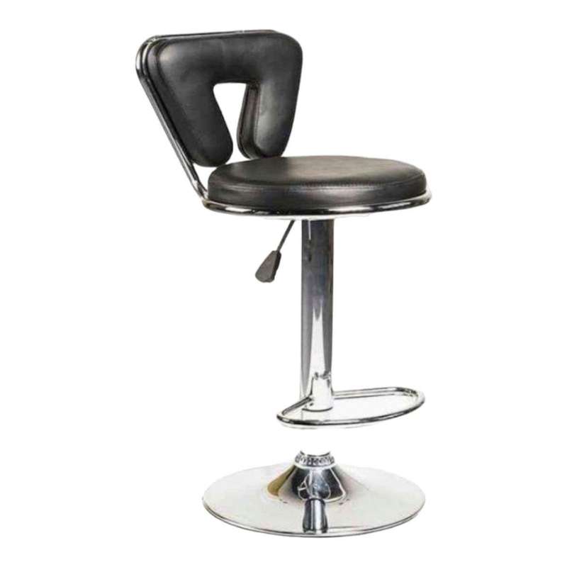 Smte - High Back Swivel Bar Stool - Black with keychain