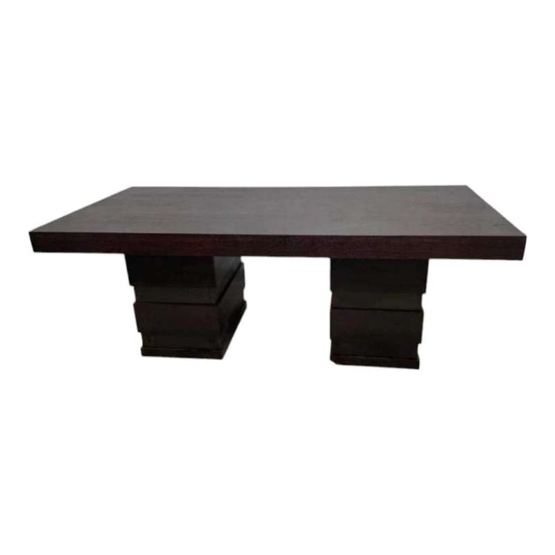 SMTE Modern Wooden Coffee Table - Dark Brown with keychain