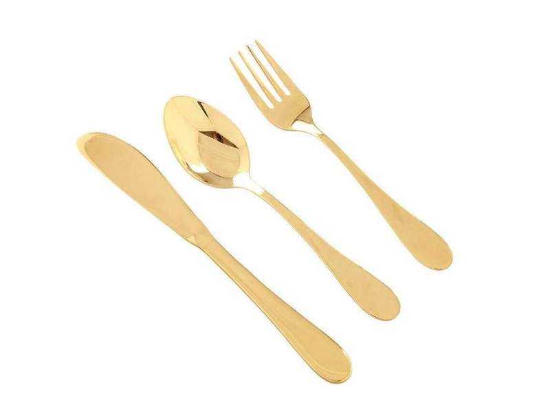 SMTE Gold Stainless Steel Cutlery Set with keychain