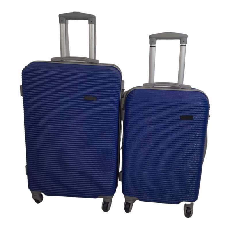 Smte Hard Outer Shell Luggage - 2 Piece - Blue with keychain