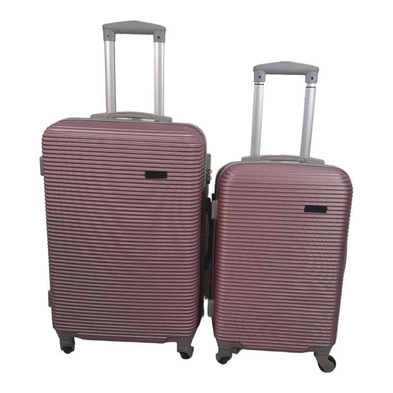 Smte Hard Outer Shell Luggage - 2 Piece - Pink with keychain