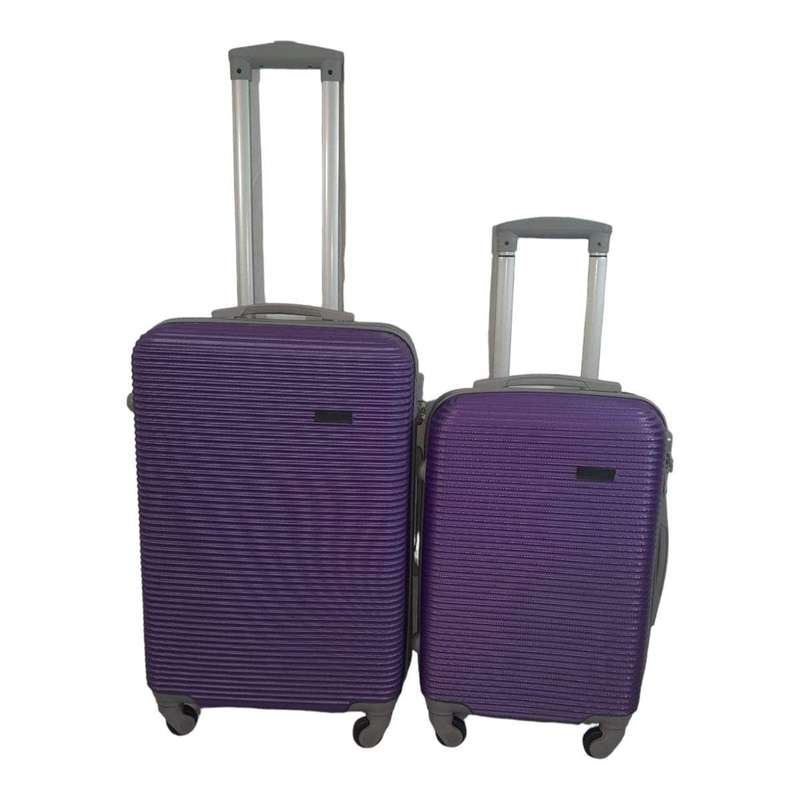 Smte Hard Outer Shell Luggage - 2 Piece - Purple with keychain