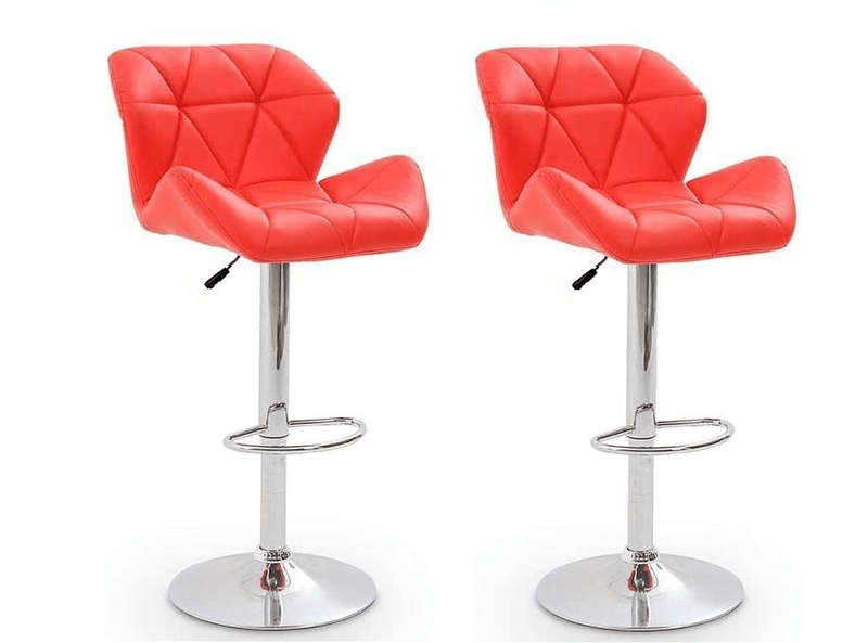 SMTE 2 x Modern Diamond Padded Bar Stools with keychain