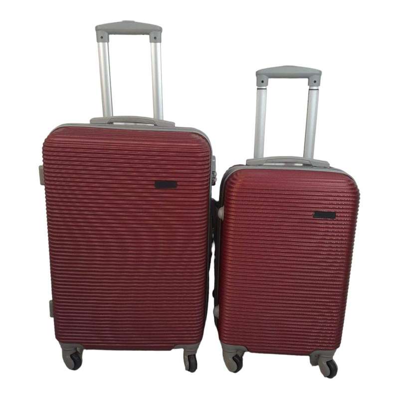 Smte Hard Outer Shell Luggage - 2 Piece - Red with keychain