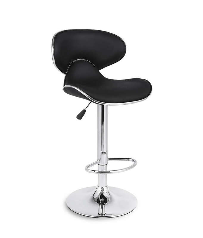 SMTE Modern Stylish Bar Stool - Black with keychain