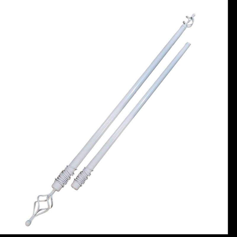 SMTE Expandable Curtain Double Rod With Twisted Cage Finial - (2M) - White with keychain