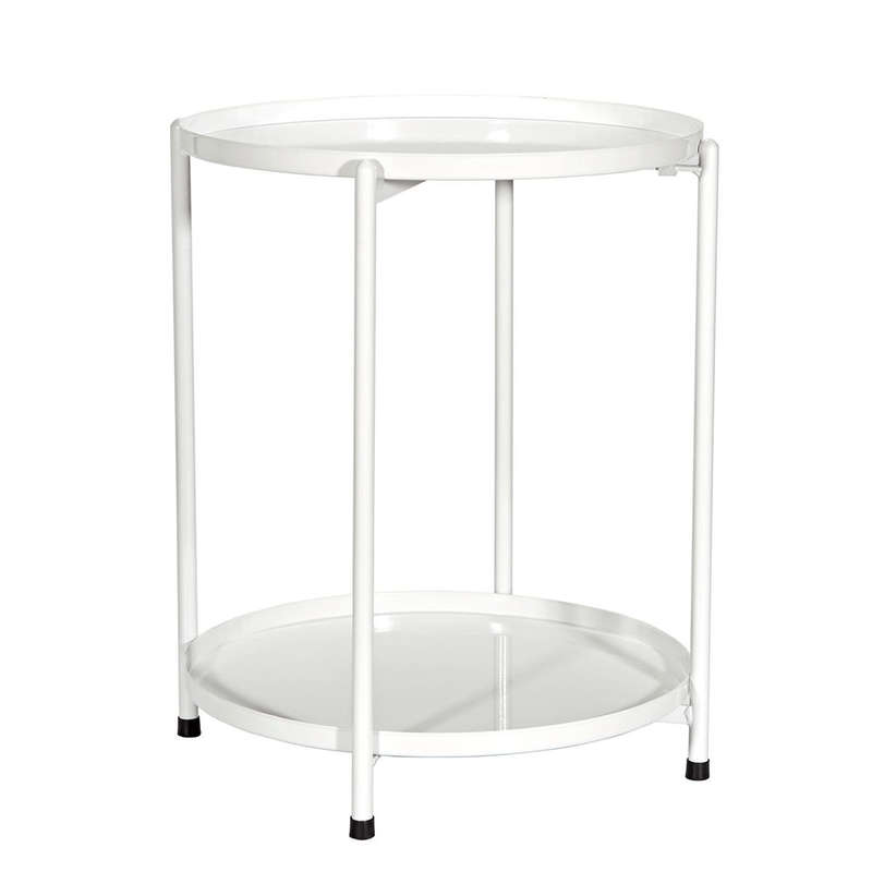 SMTE White Metal Coffee Table with keychain