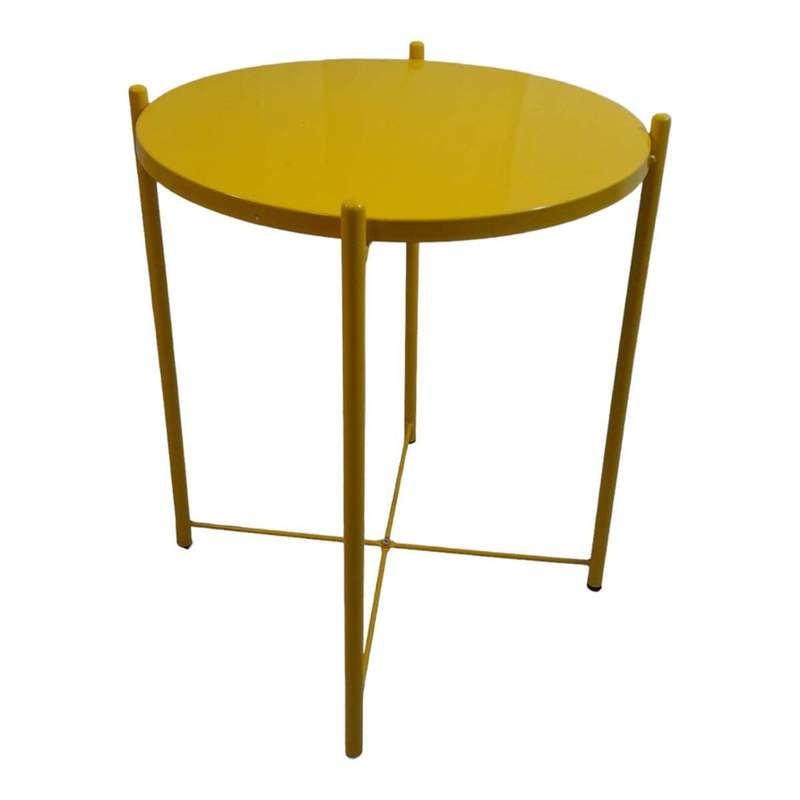 SMTE- Round Occasional Coffee Table - Yellow with keychain