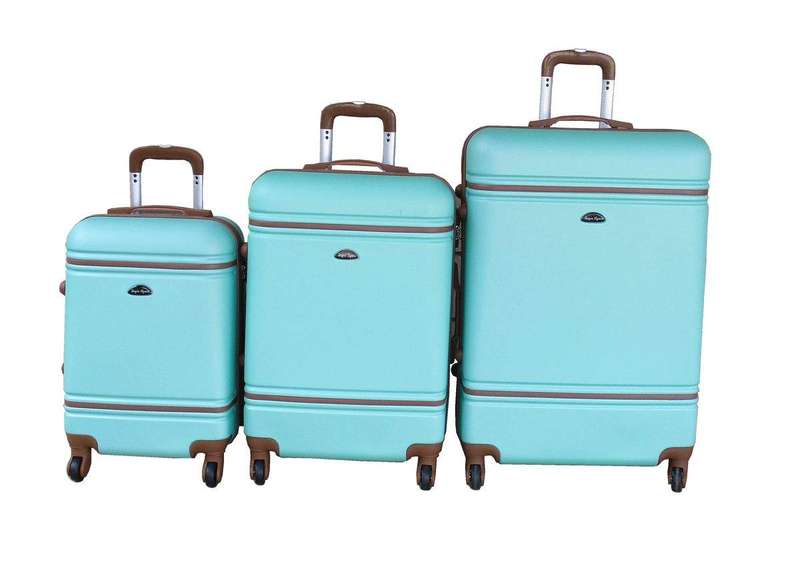 SMTE ABS Hard Shell Luggage Set with Spinner Wheels and Combination Lock - 3-Piece with keychain