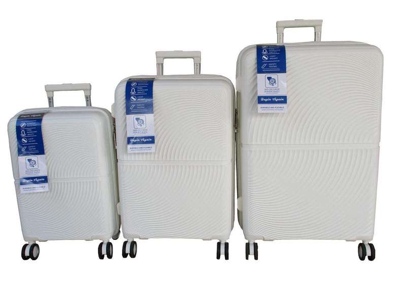 SMTE Lightweight PP Material Luggage 3-Piece Set with 360 -Degree Spinner Wheels with keychain