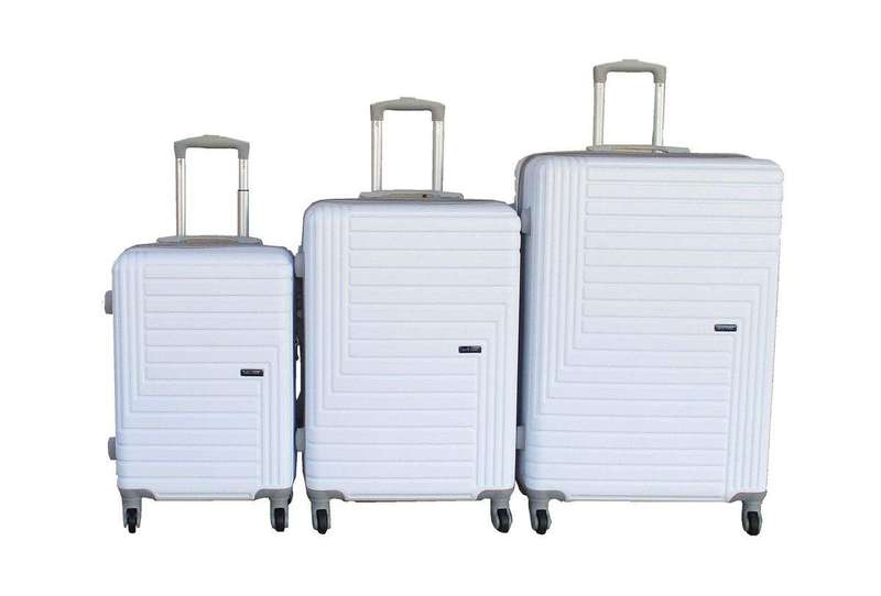 SMTE 3 Piece Durable ABS Hard-Shell Suitcase Luggage Set with Locks with keychain