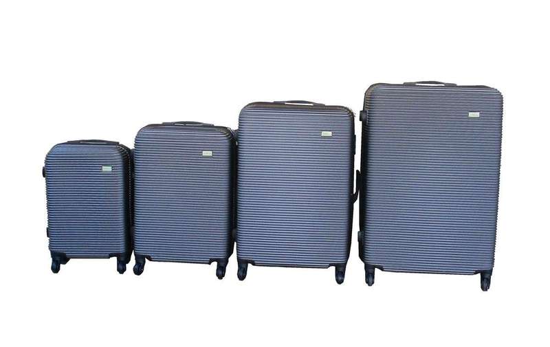 SMTE Stylish Travel Luggage Suitcase Bag Set - 4-Piece - Dark Grey with keychain