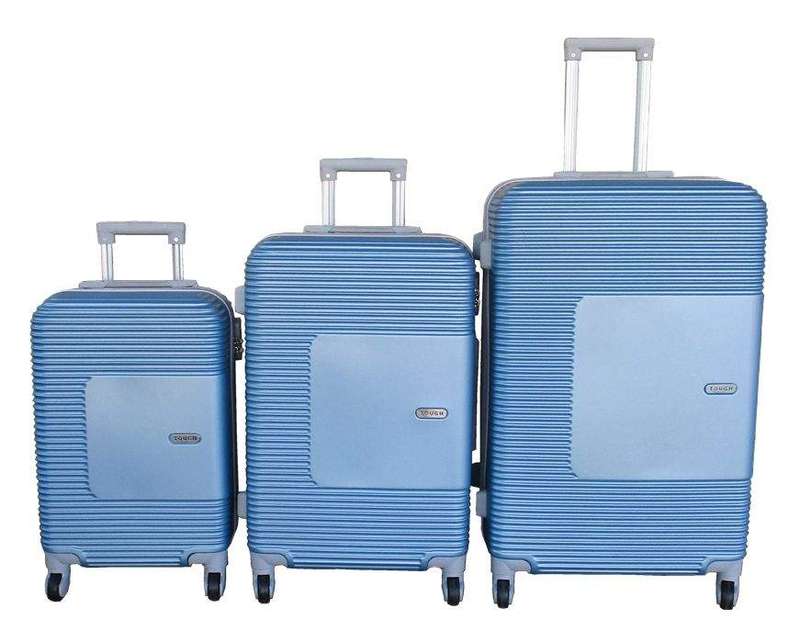 SMTE TOUGH ABS Light Blue 3-Piece Luggage Set with Spinner Wheels with keychain