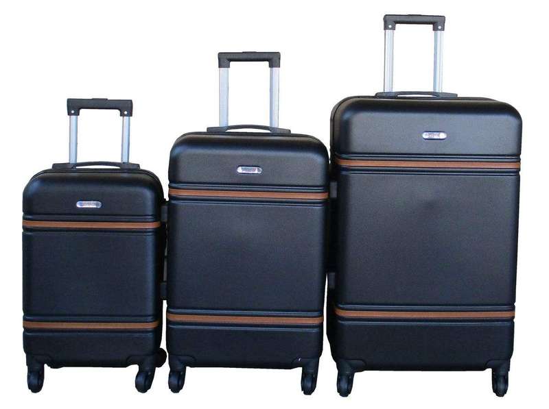 SMTE 3 Piece Travel 27- Inch Luggage Suitcase Bag Set - Stylish - Black with keychain