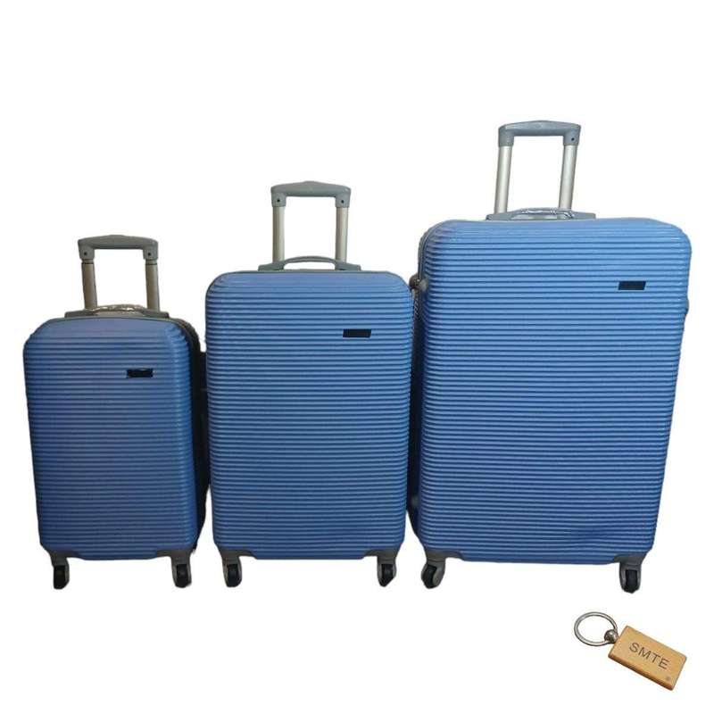 Smte- 3-Piece Luggage Set- Sky Blue +Smte Keyring with keychain