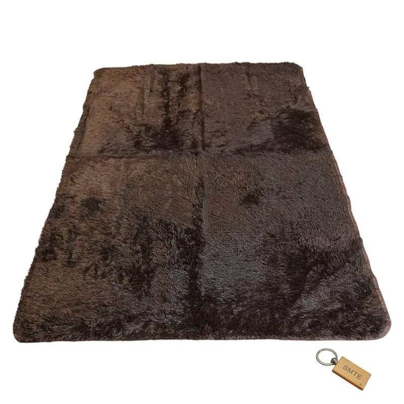SMTE Luxurious Fluffy Carpet: Softness and Style for Your Space with Smte Keyring - Black Mix wit...