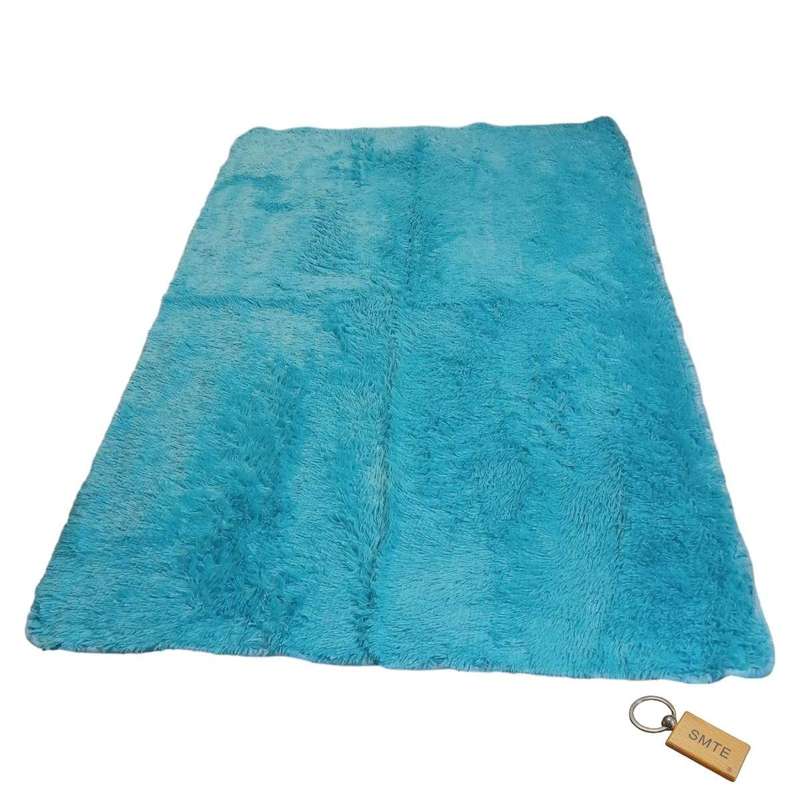 SMTE Luxurious Fluffy Carpet: Softness and Style for Your Space with Smte Keyring - Light Blue wi...