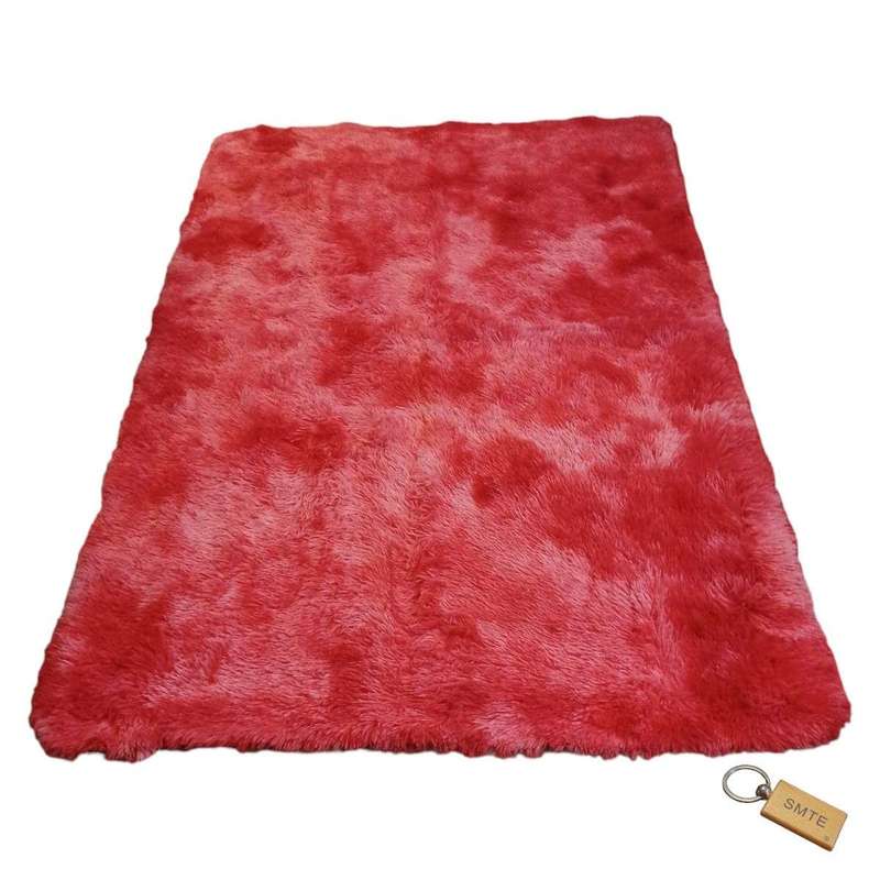 SMTE Luxurious Fluffy Carpet: Softness and Style for Your Space with Smte Keyring - Red with keyc...