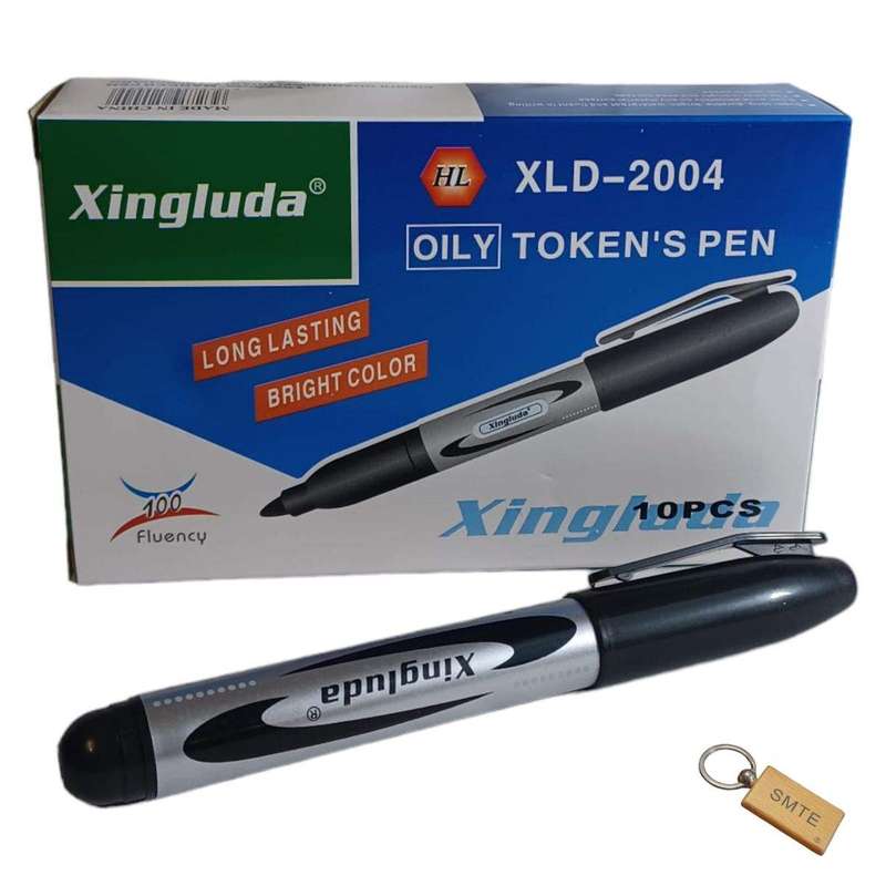 SMTE The Oily Token's Pen:XLD-2004-CS8-N68+Smte Keyring - 3 Pack with keychain