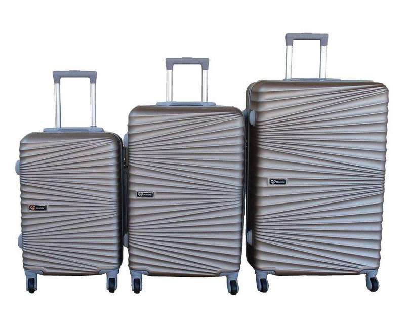 SMTE Travel Luggage Suitcase Bag Set-Stylish, and Convenient - 3 Piece - Gold with keychain