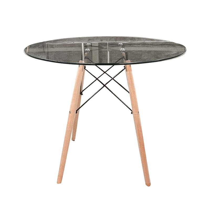 SMTE Luna Glass Top - Kitchen & Dining Table with keychain