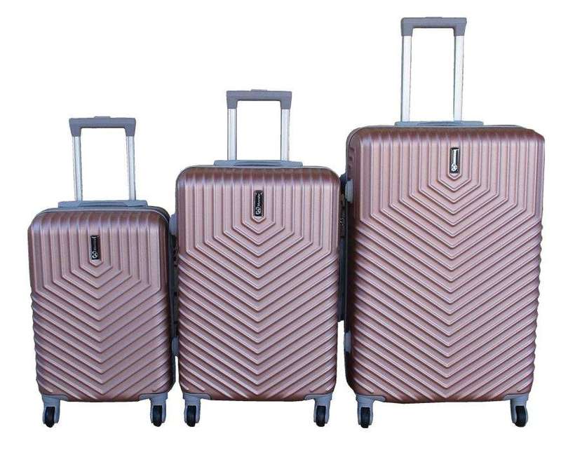 SMTE 3-Piece Travel Luggage Suitcase Bag Set-Stylish, And Convenient - Rose Gold with keychain