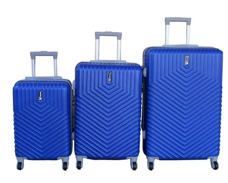 SMTE 3-Piece Travel Luggage Suitcase Bag Set-Stylish, And Convenient - Blue with keychain